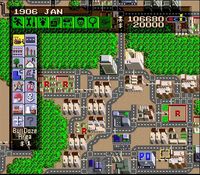 une photo d'Ã©cran de Sim City sur Nintendo Super Nes